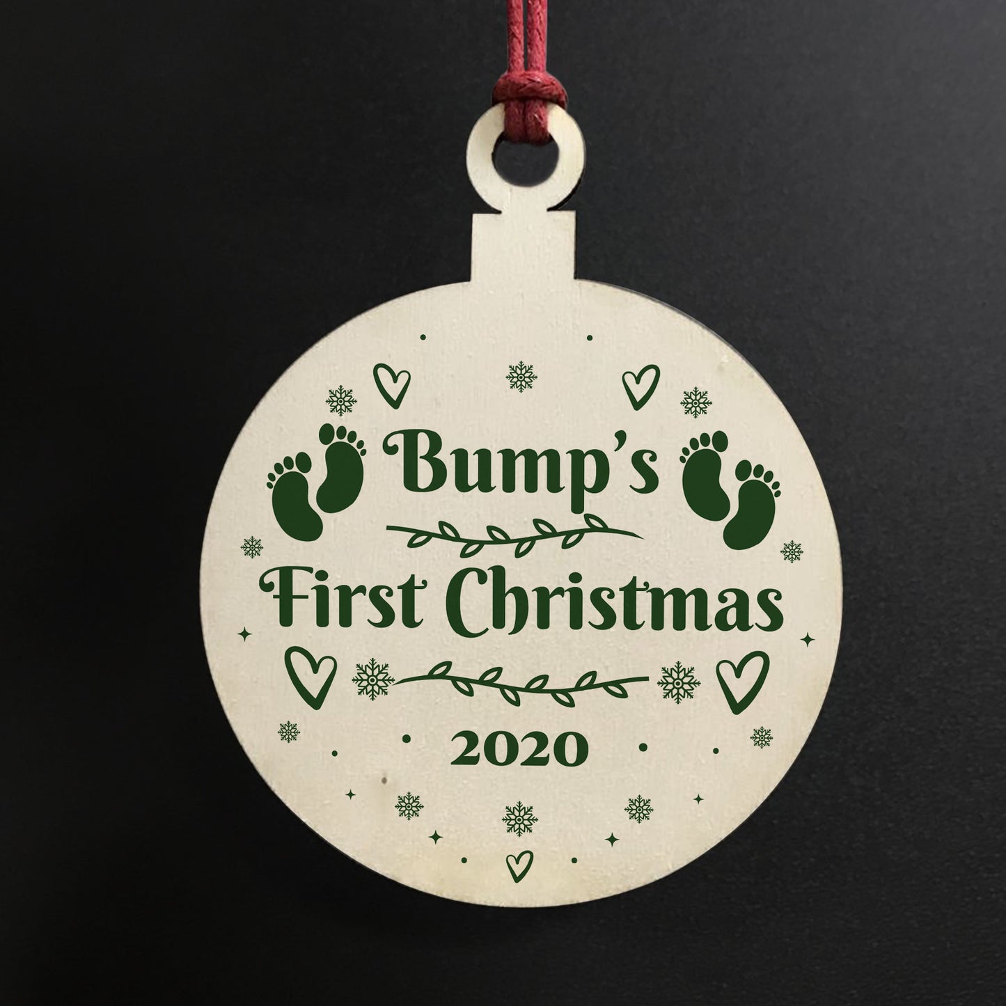 Bumps First Christmas Wood Bauble Gift For Bump Tree Decoration