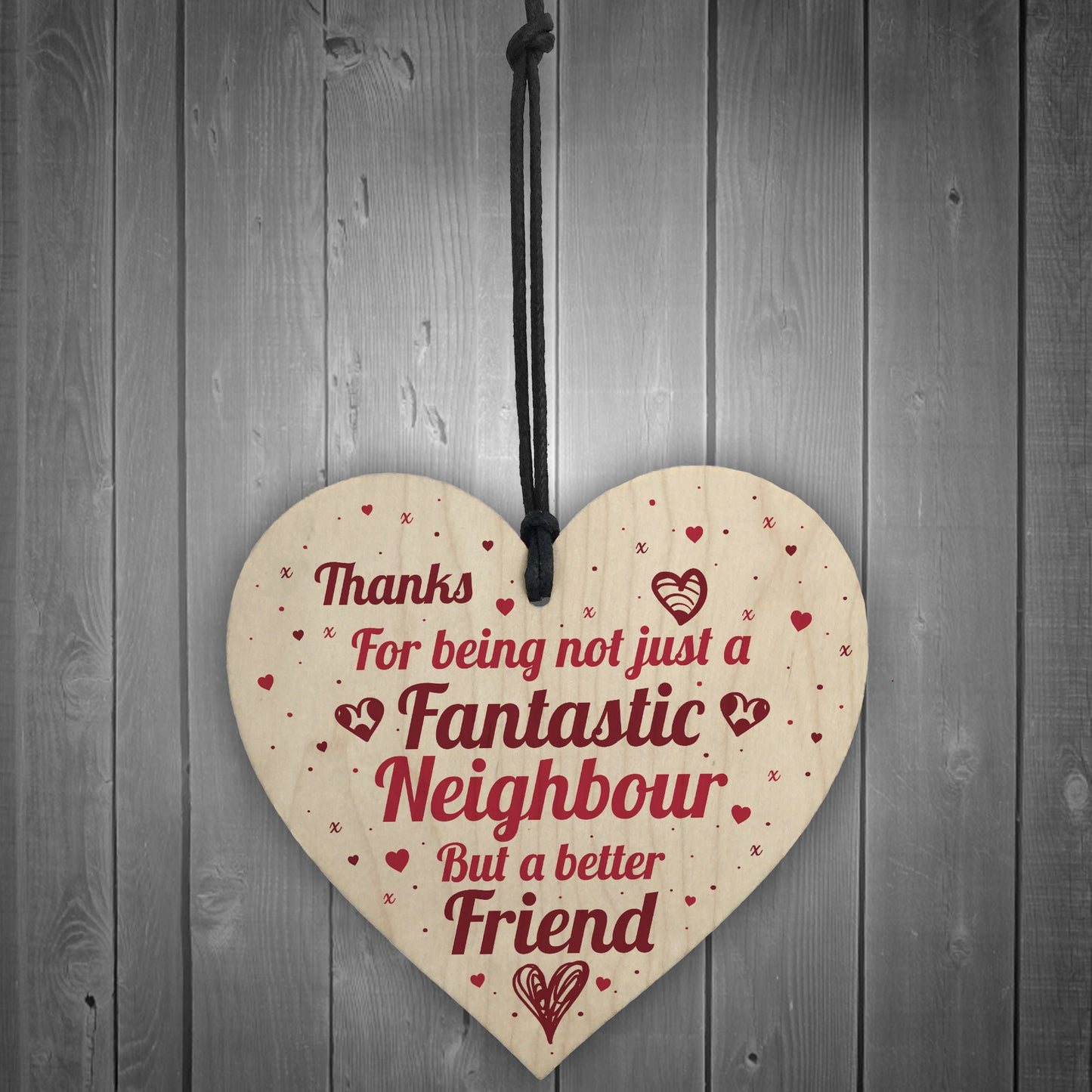 Fantastic Neighbour Friendship Gift Wood Heart Plaque THANK YOU