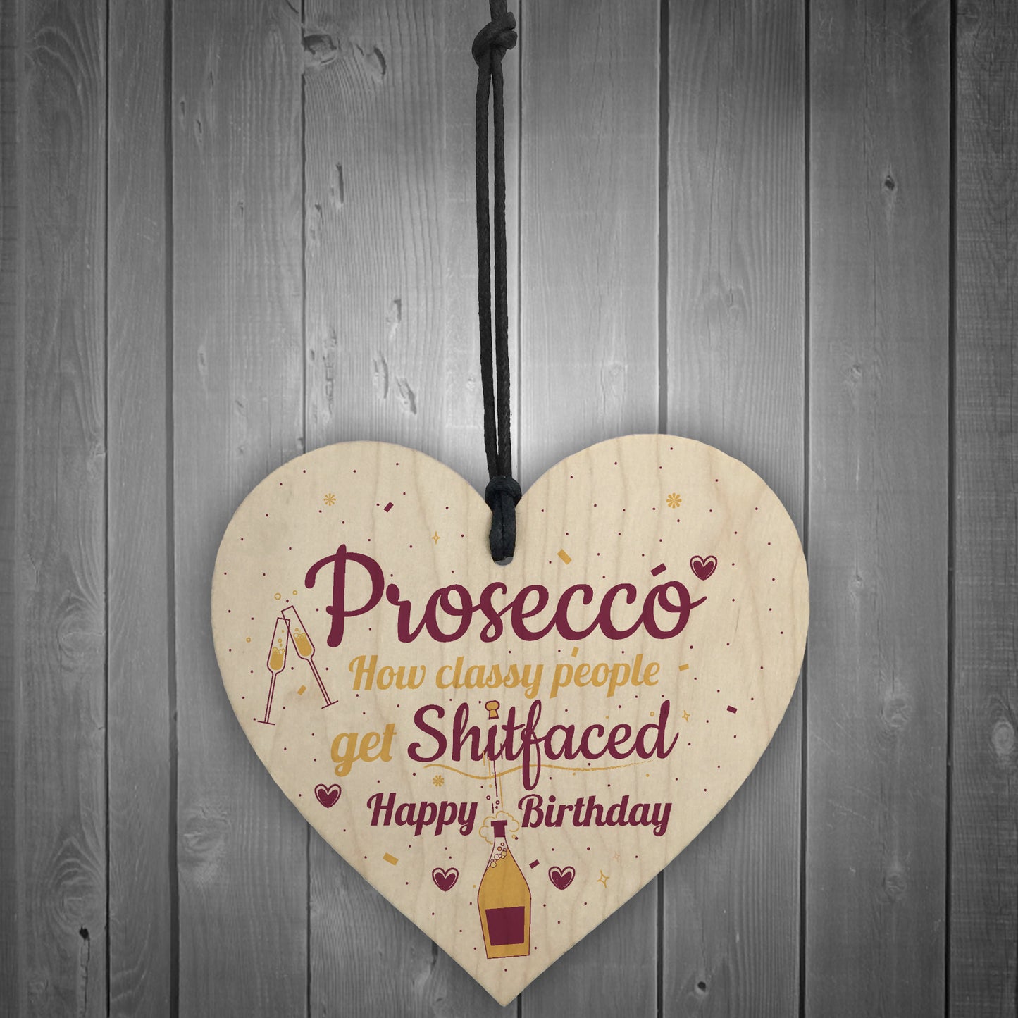 Prosecco Funny Happy Birthday Heart Boyfriend Girlfriend Friend