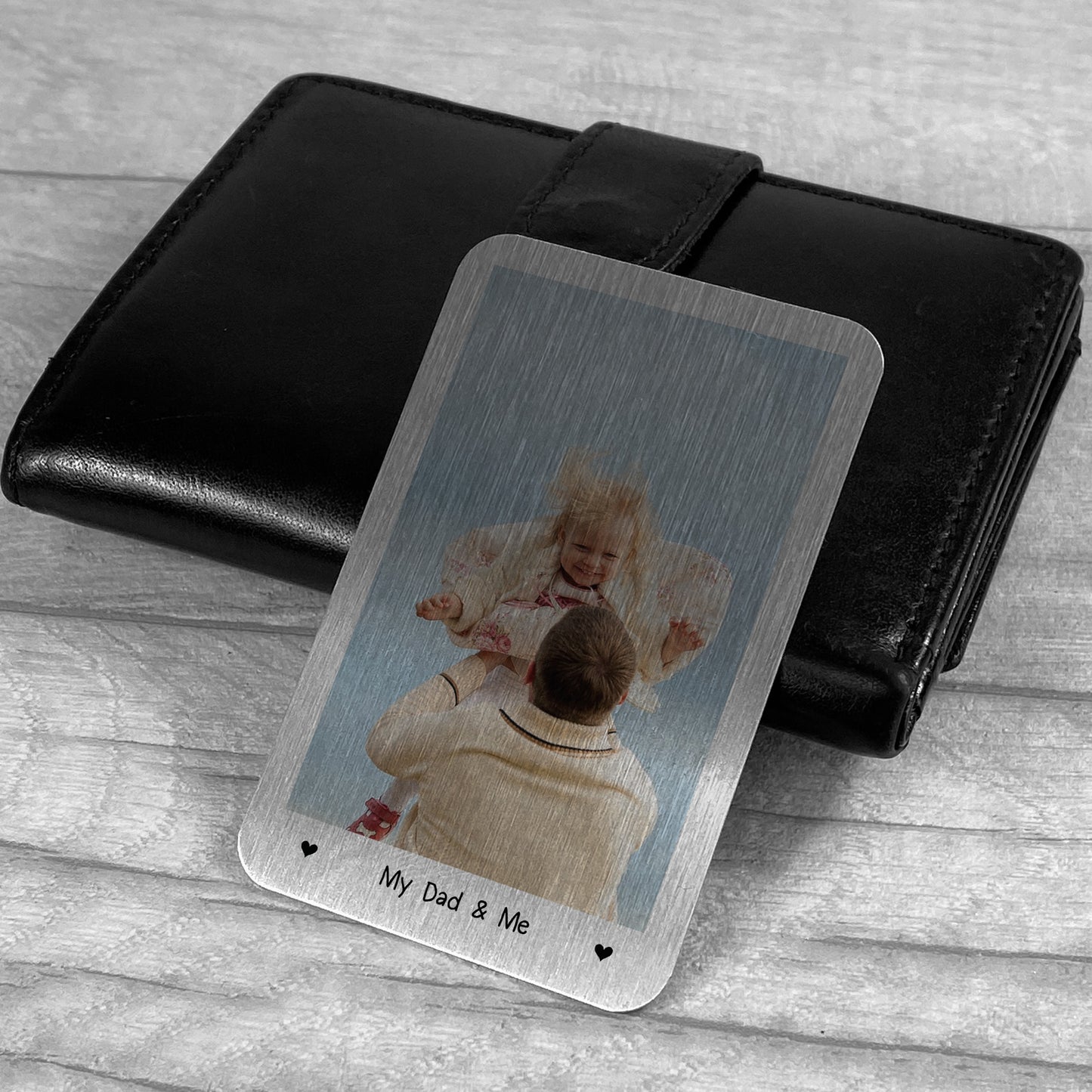 Novelty Gift For Dad Personalised Metal Wallet Card Insert