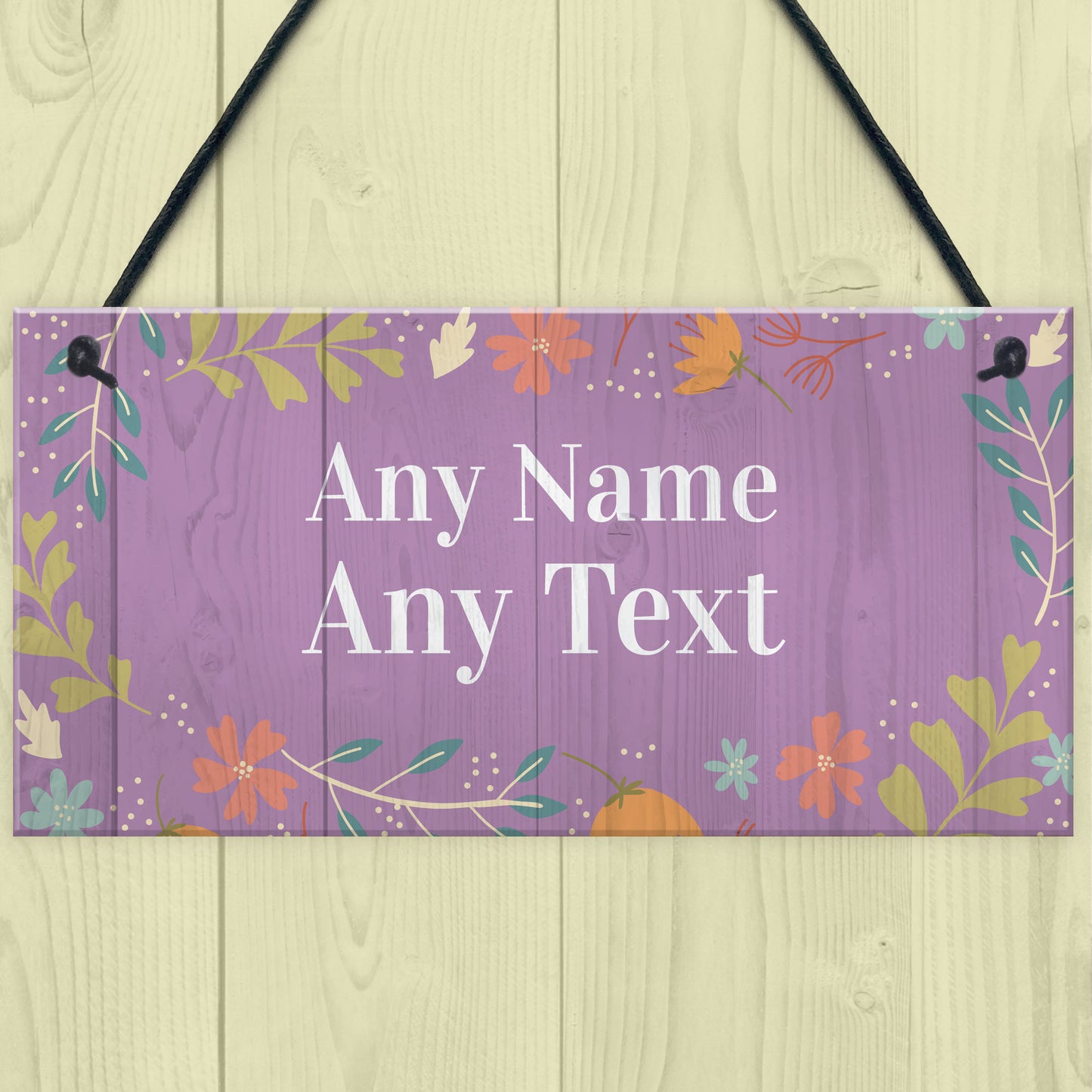 Personalised Floral Garden Summerhouse Sign Hanging Home Decor