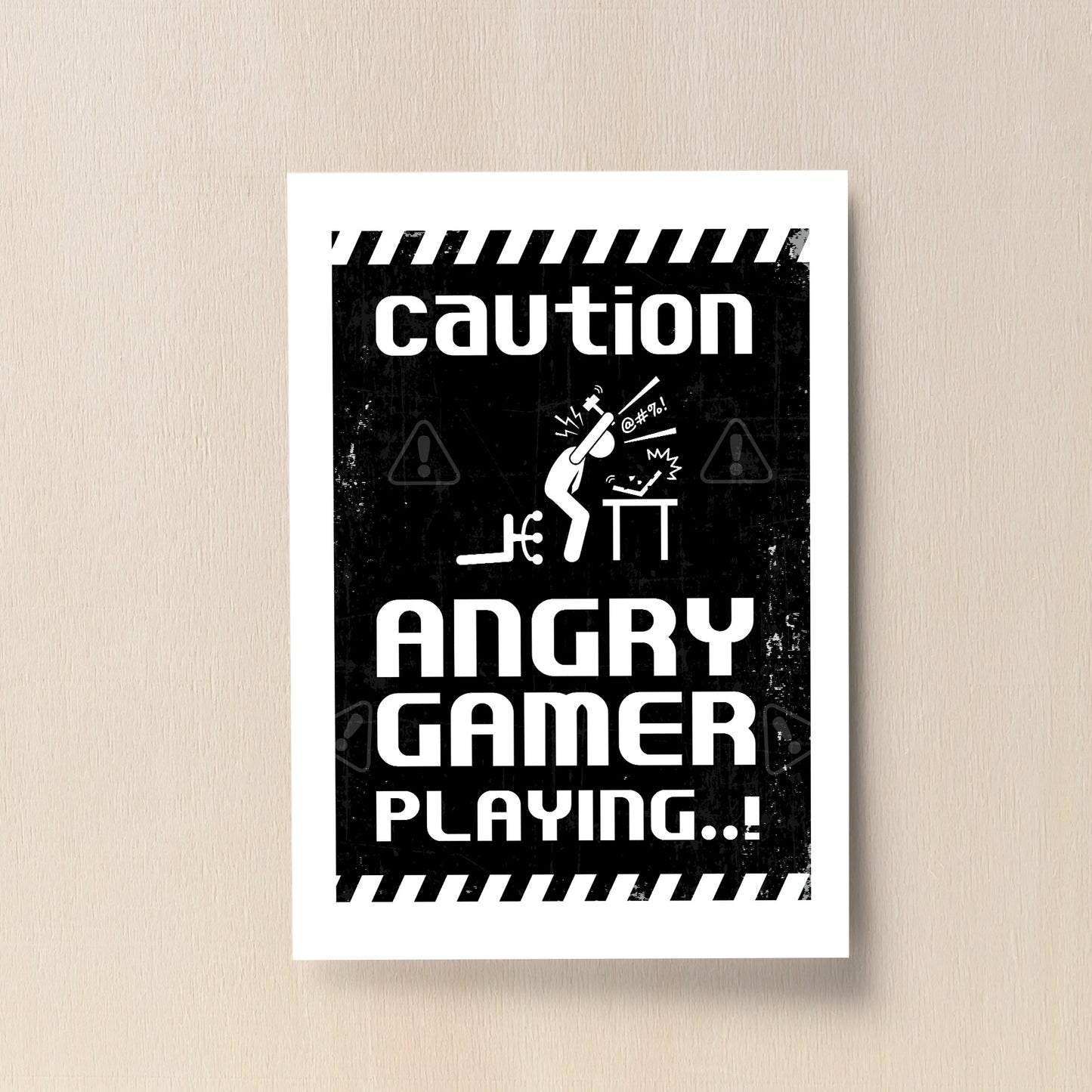 Retro Gaming Sign Gaming Print Angry Gamer Funny Gamer Gift