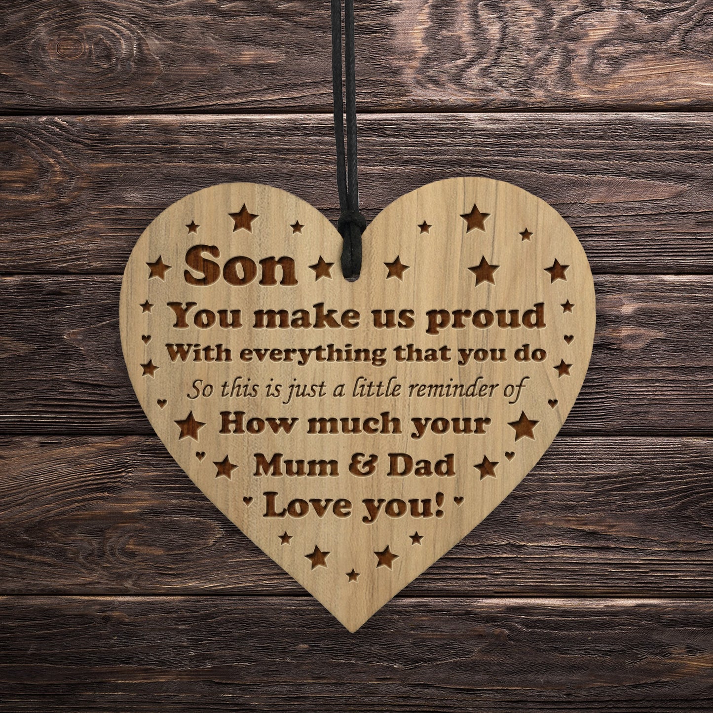 Gift For Son Birthday Christmas Gift From Mum Dad Engraved Heart