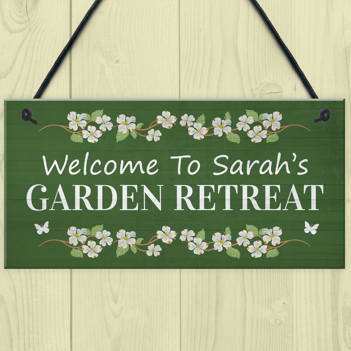 Garden Retreat Sign Personalised Garden Signs For Outdoor Floral