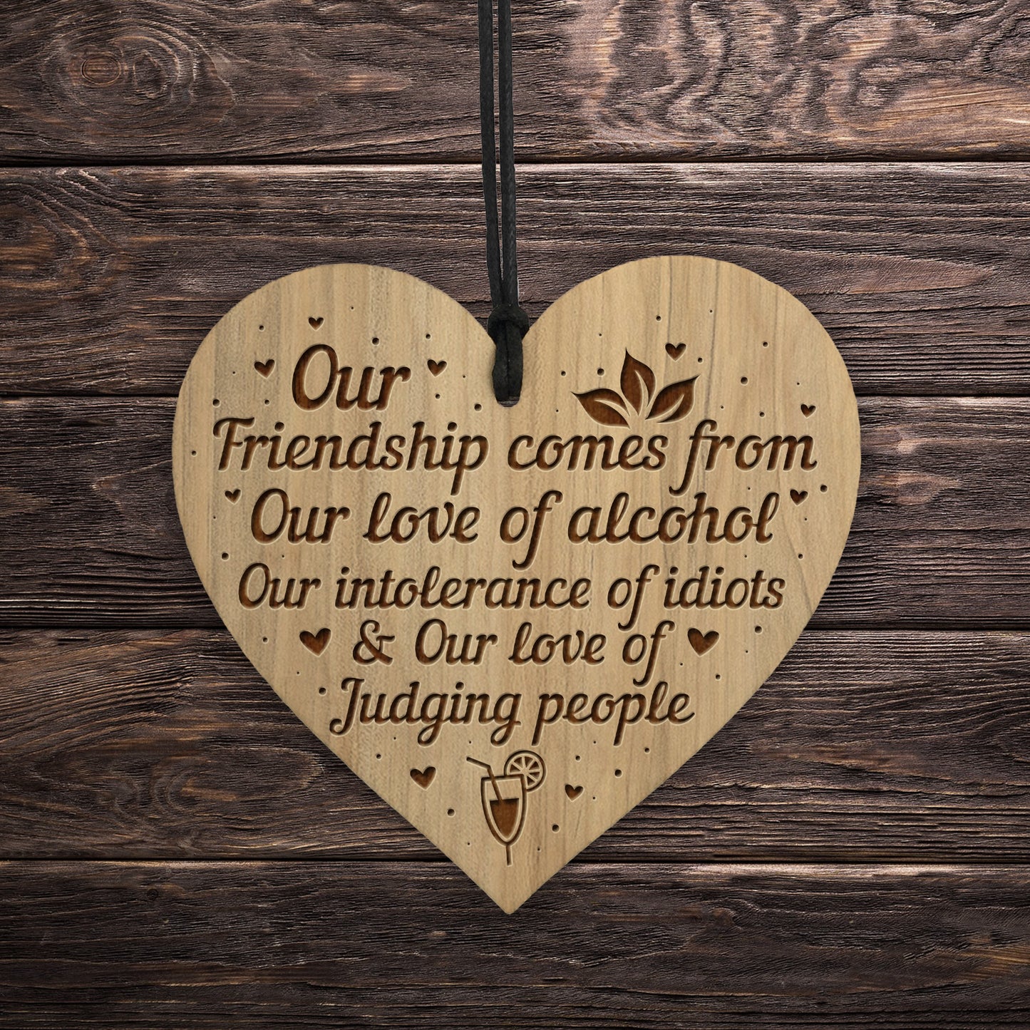 Funny Friendship Gift Engraved Heart Best Friend Birthday Xmas