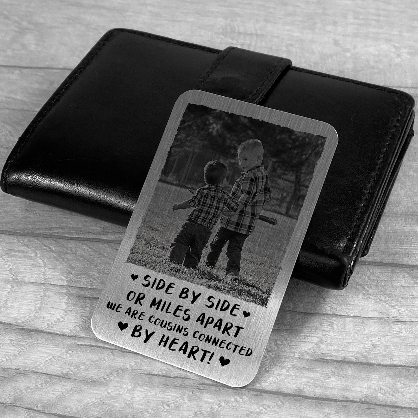 Personalised Cousin Gifts Metal Photo Card Gift For Cousin