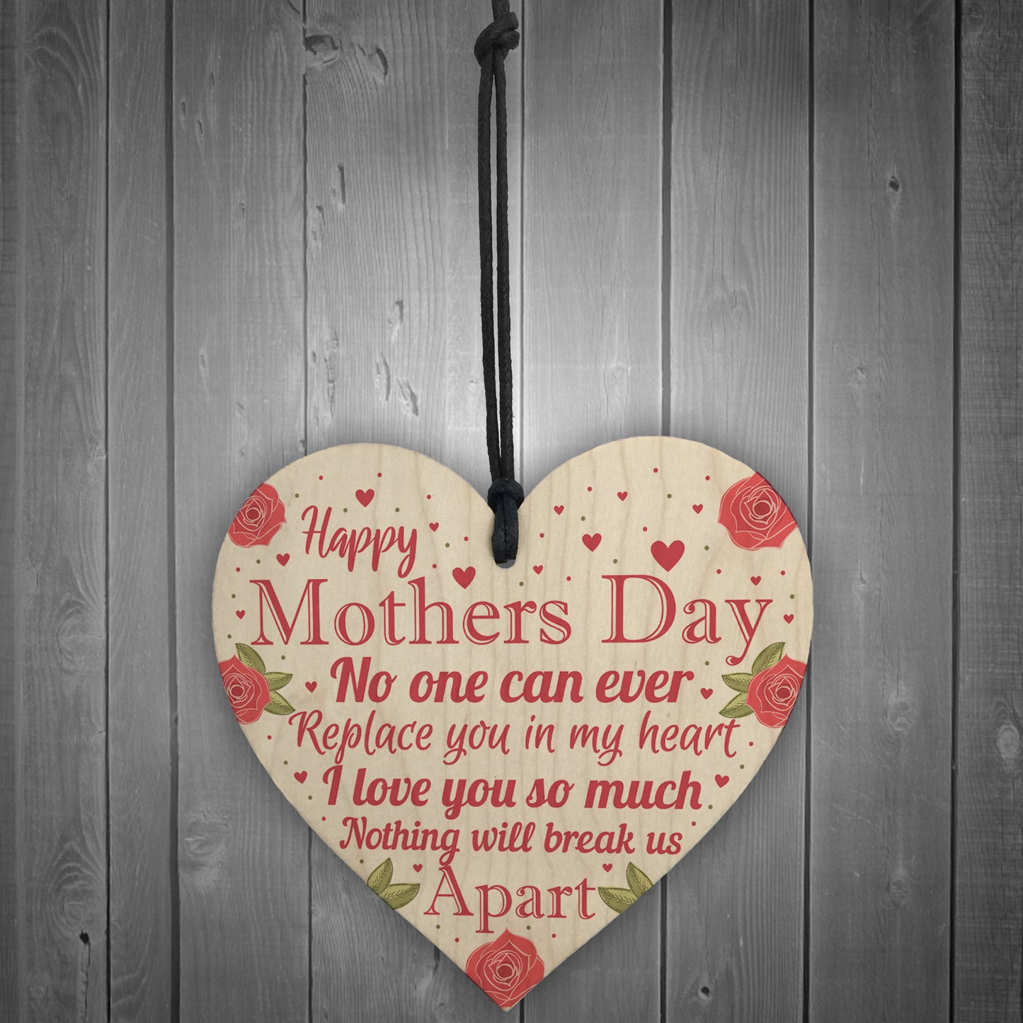Happy Mothers Day Gift For Mum Mummy Wooden Heart Sign Gift