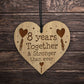 8th Anniversary Gift For Him Her Engraved Heart Husband Wife