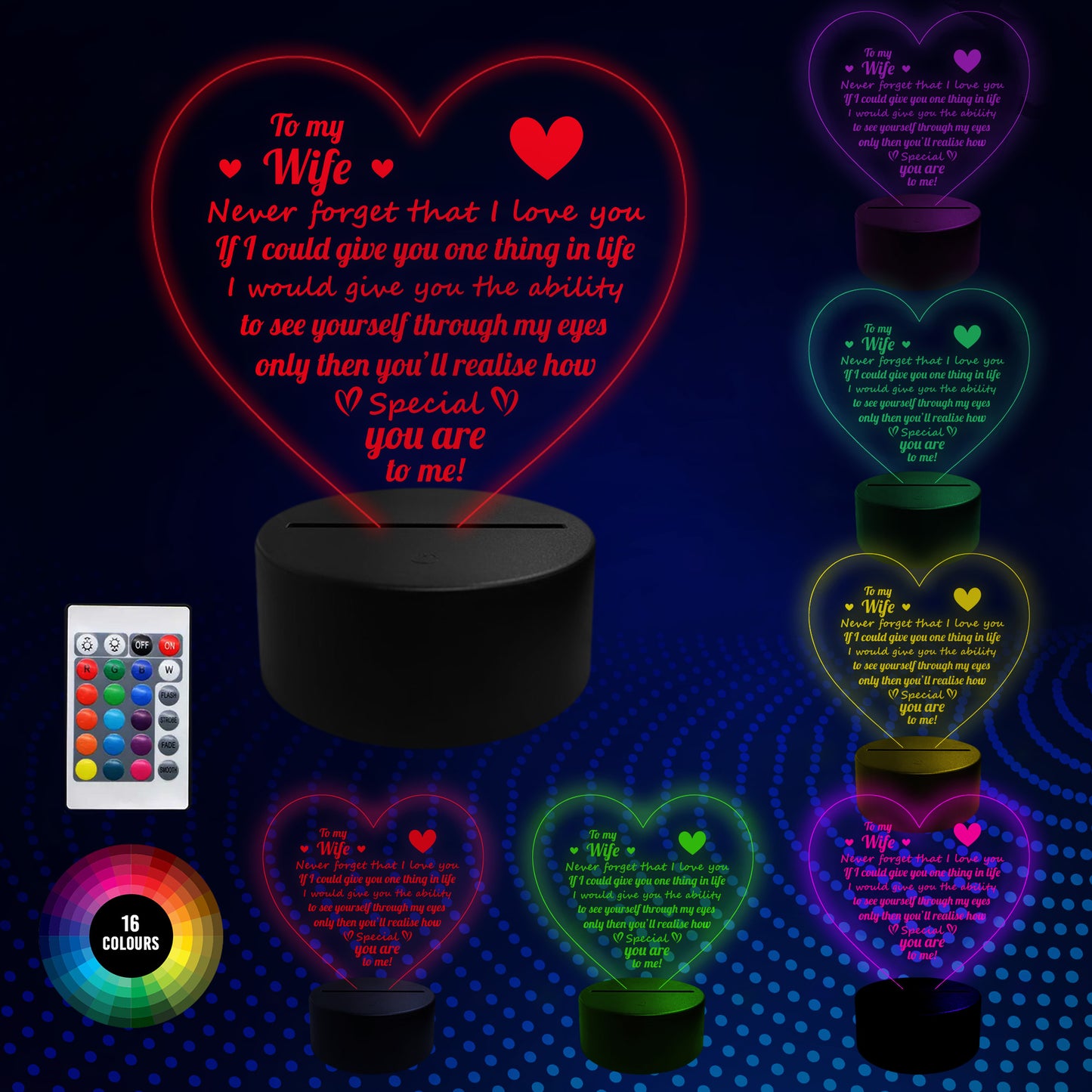 Anniversary Gift For Wife To My Wife Acrylic Light Valentines