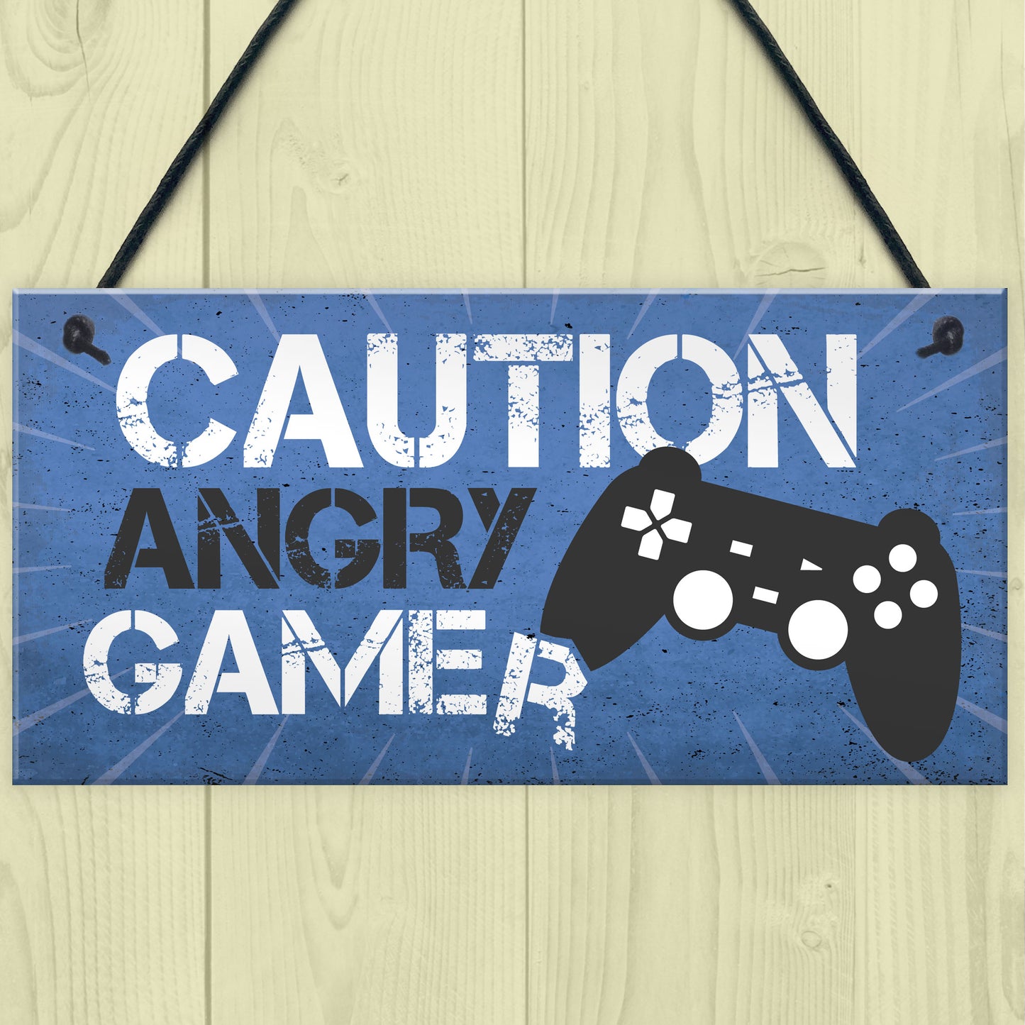 Blue Gaming Sign Hanging Door Plaque Gamer Gift Boys Bedroom
