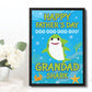 Baby Cartoon Shark Framed Print Fathers Day Gift For Grandad