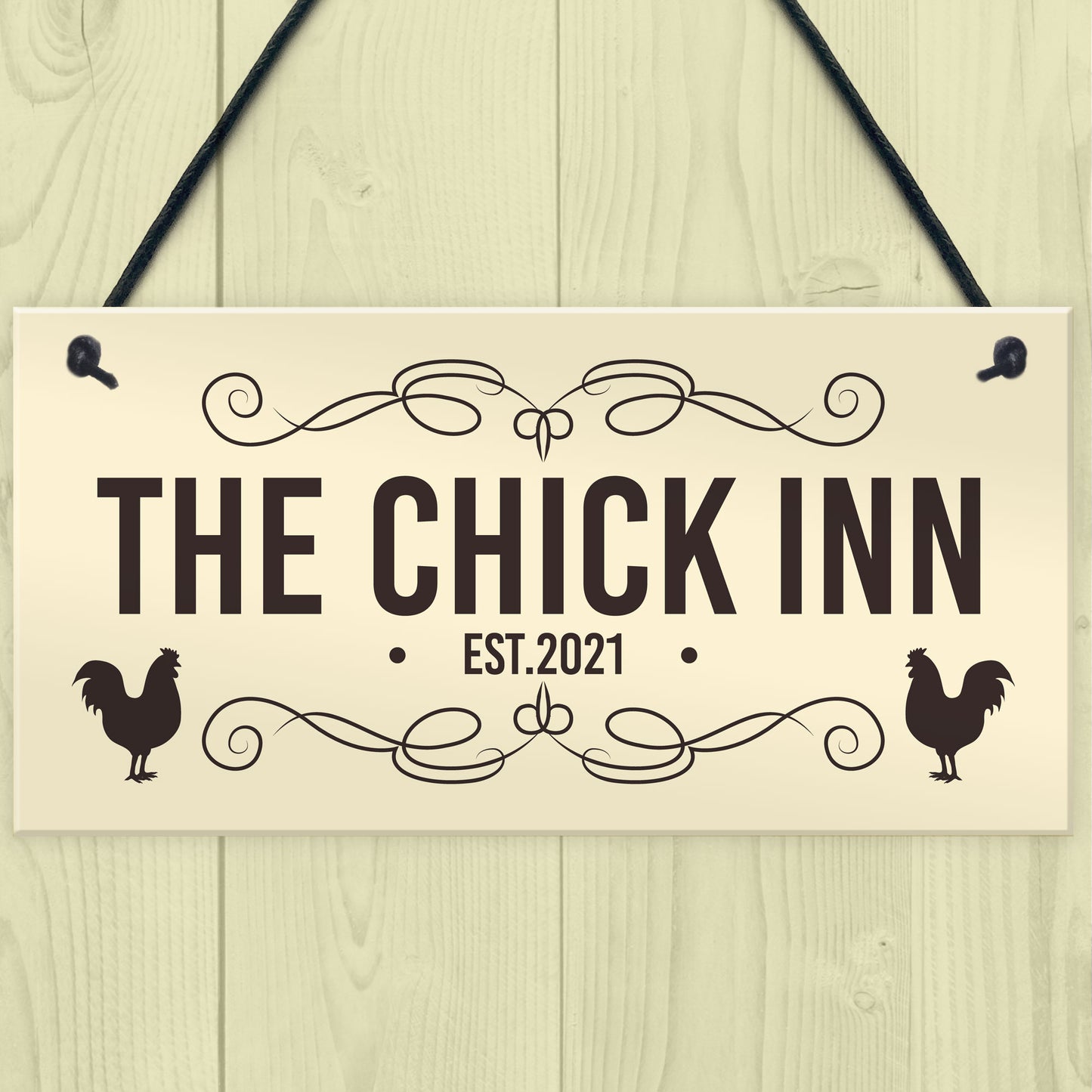The Chick Inn Sign Personalised Chicken Sign Outdoor Garden Shed