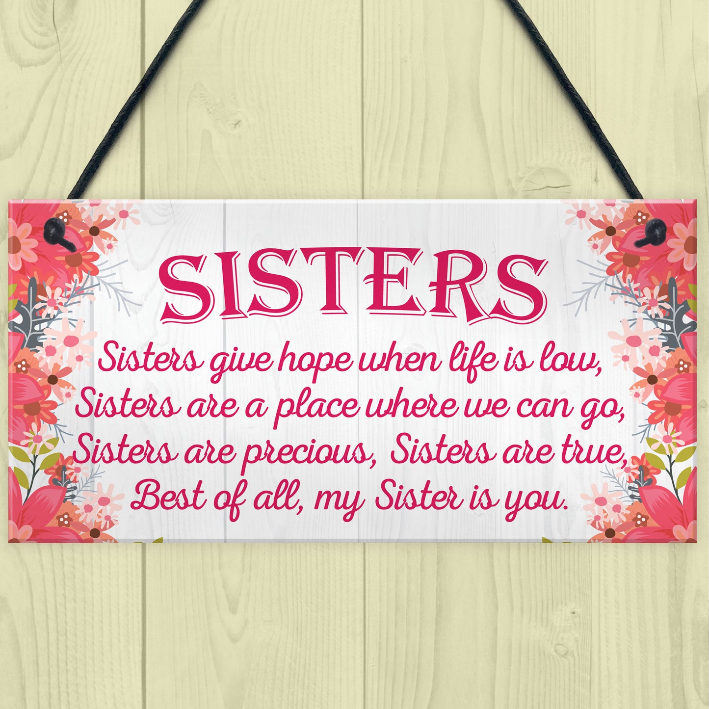 Sister Is You Friendship Best Sister Love Heart Hanging Plaque