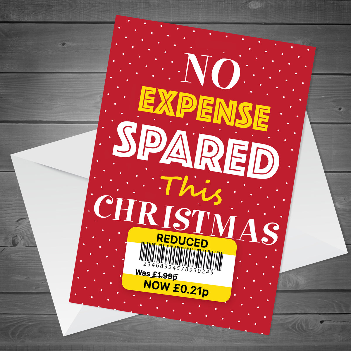 Reduced Sticker Funny Christmas Card For Husband Wife Brother