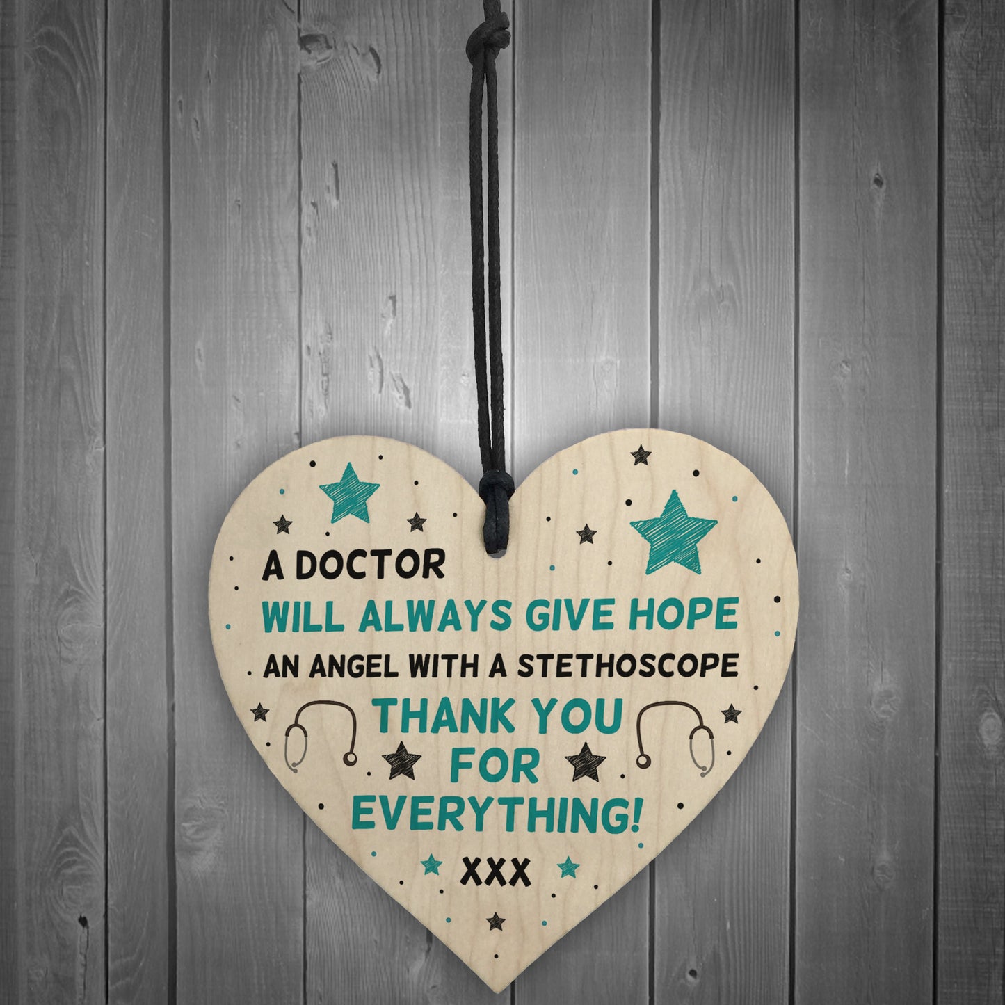Special Thank You Gift For NHS Doctor Wooden Heart Hospital Gift