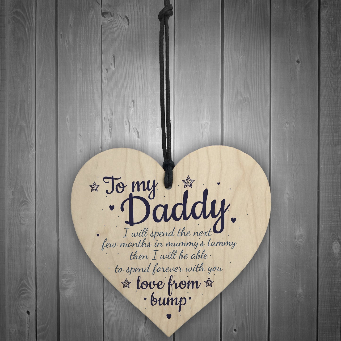 Handmade Wooden Heart From Bump Gifts Dad To Be Father Baby