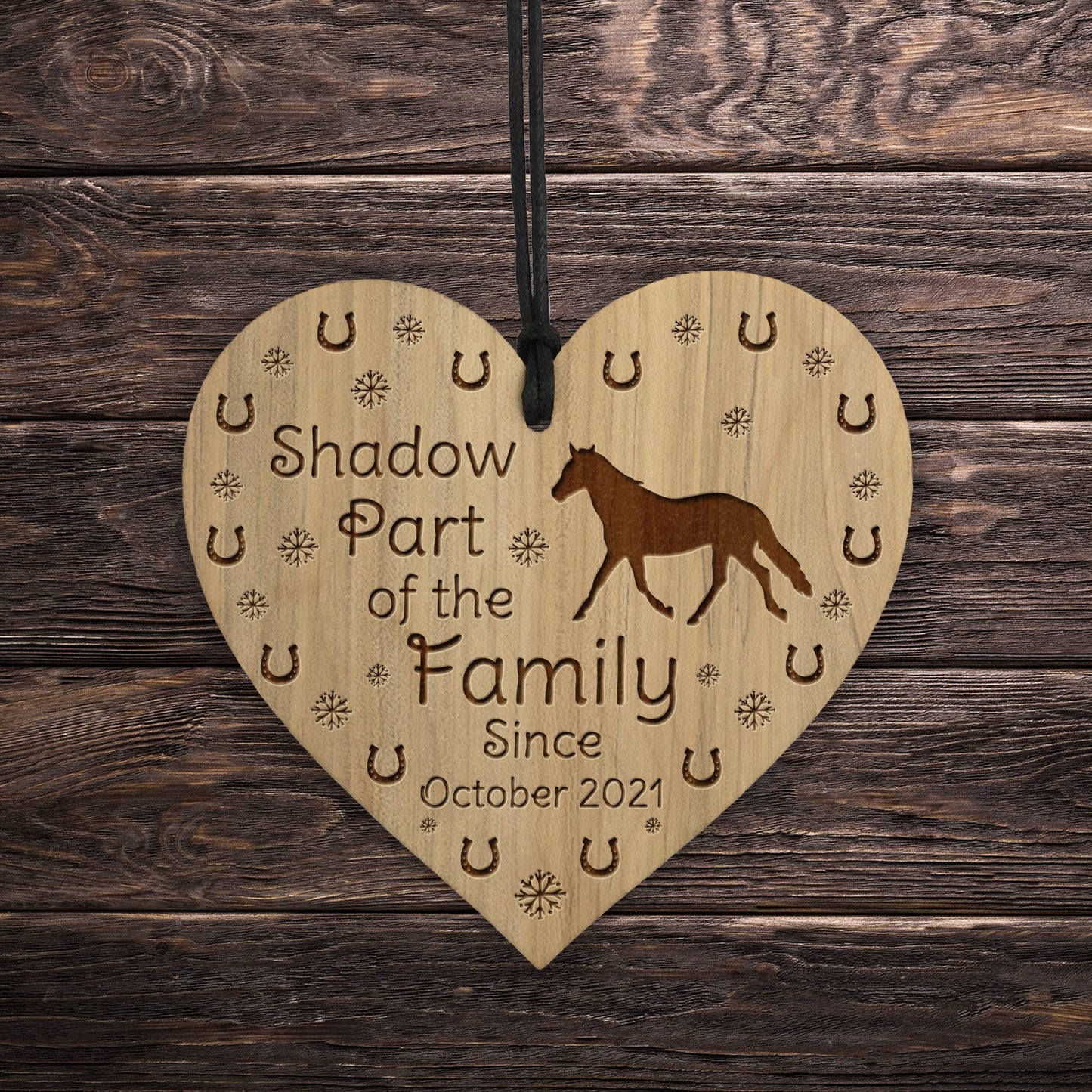 Horse Sign Horse Gift 1st Christmas Engraved Heart Personalised