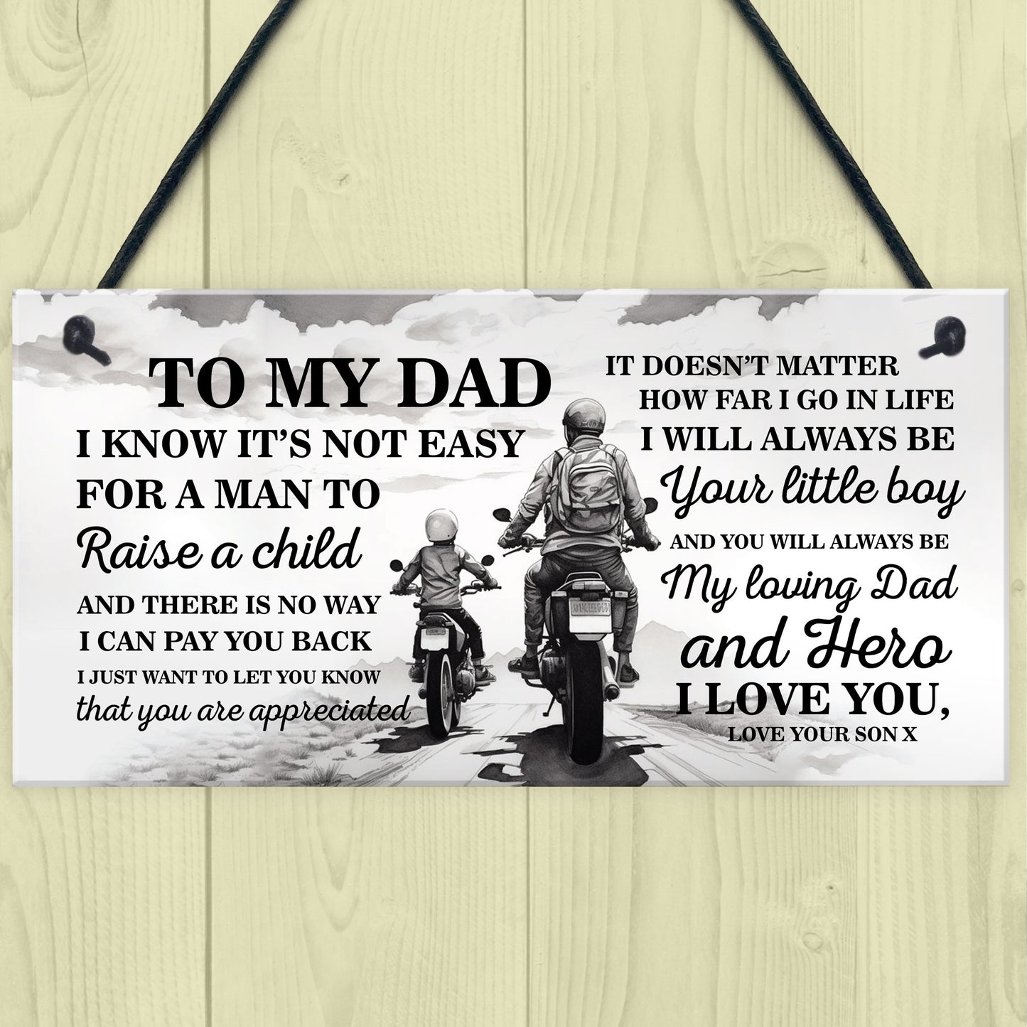 Novelty Motorbike Motorcyle Sign Biker Gift For Dad Fathers Day