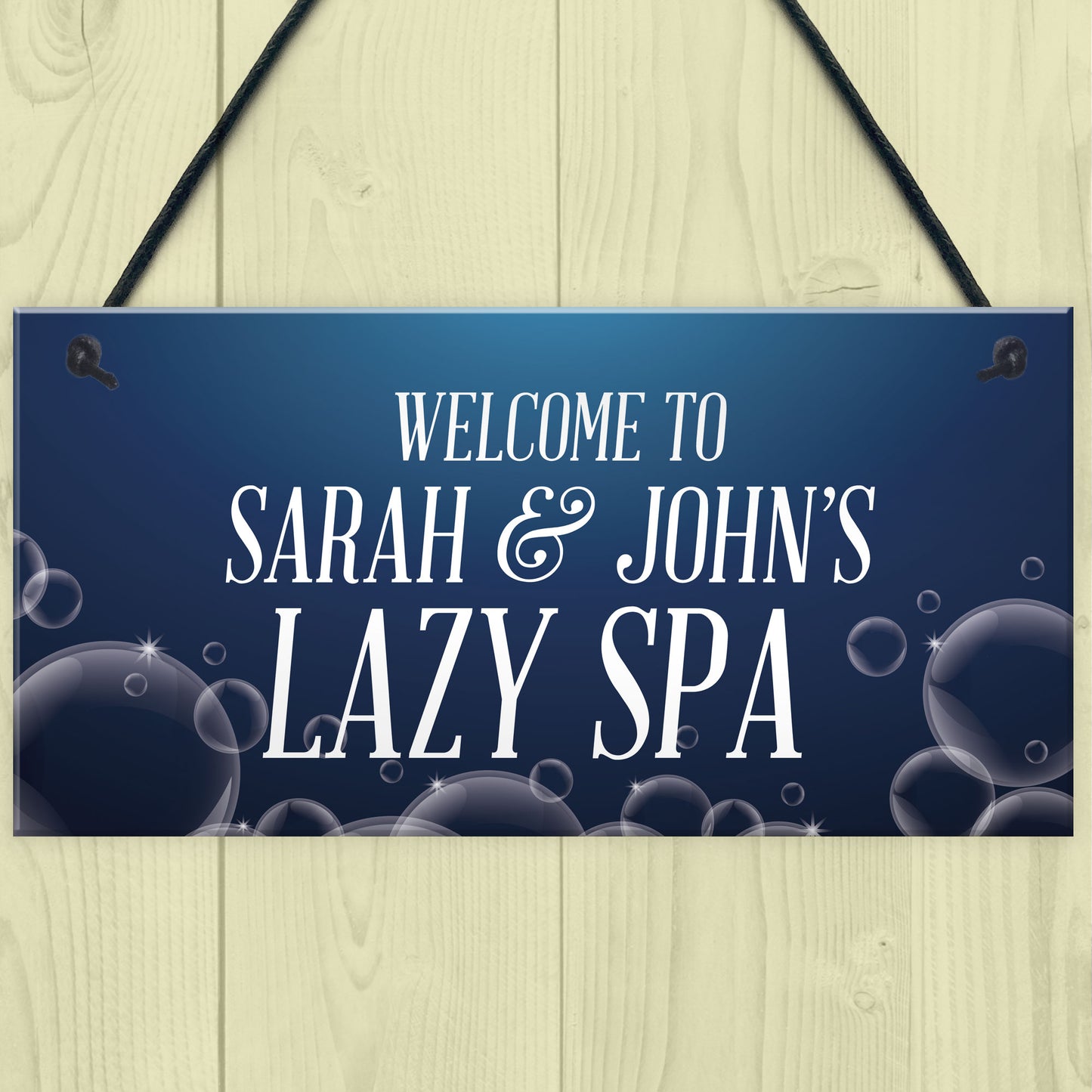 Personalised Lazy Spa Hot Tub Sign Acessories Home Garden Sign