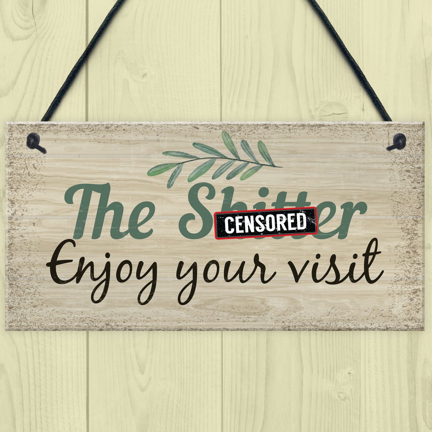 Shabby Chic Welcome Bathroom Sign Funny Hanging Wall Door Plaque