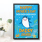 Baby Cartoon Shark Framed Print Cute Fathers Day Gift For Dad