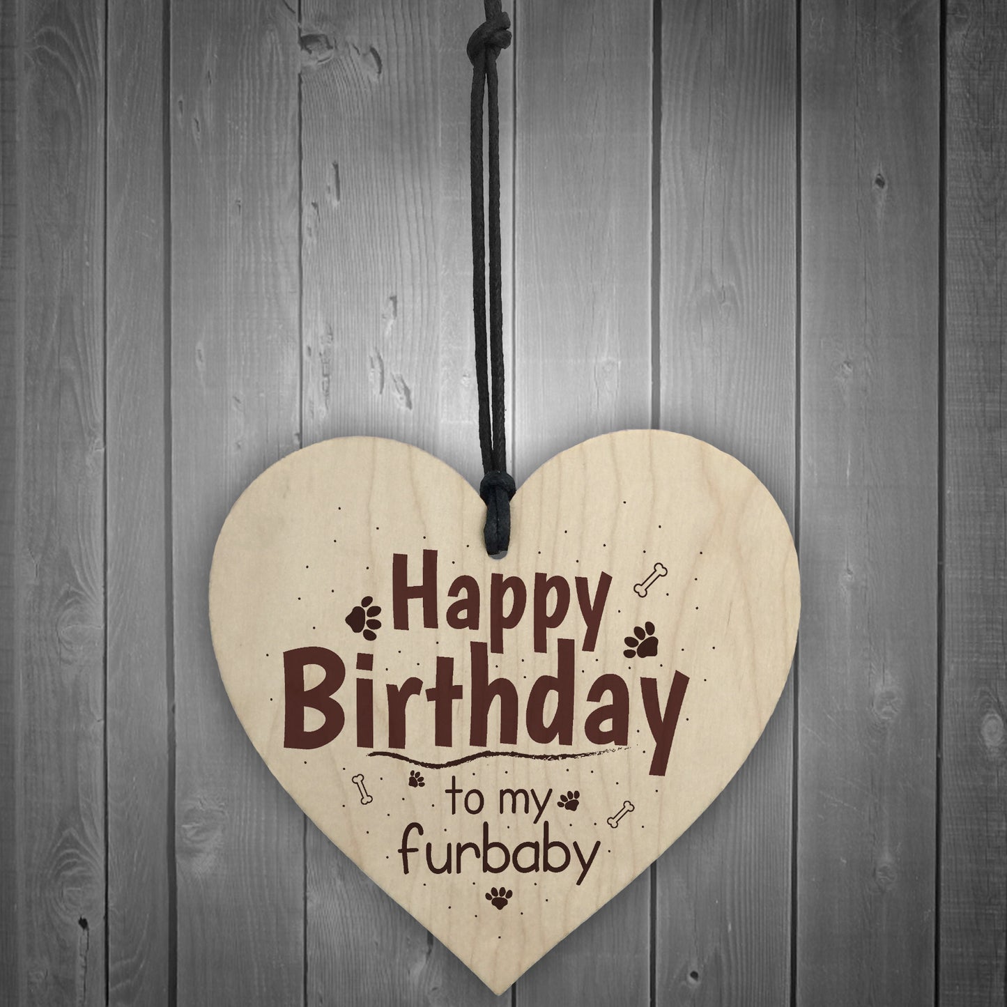 Funny Happy Birthday Wood Heart For Dog Cat Lover Pet Theme Him