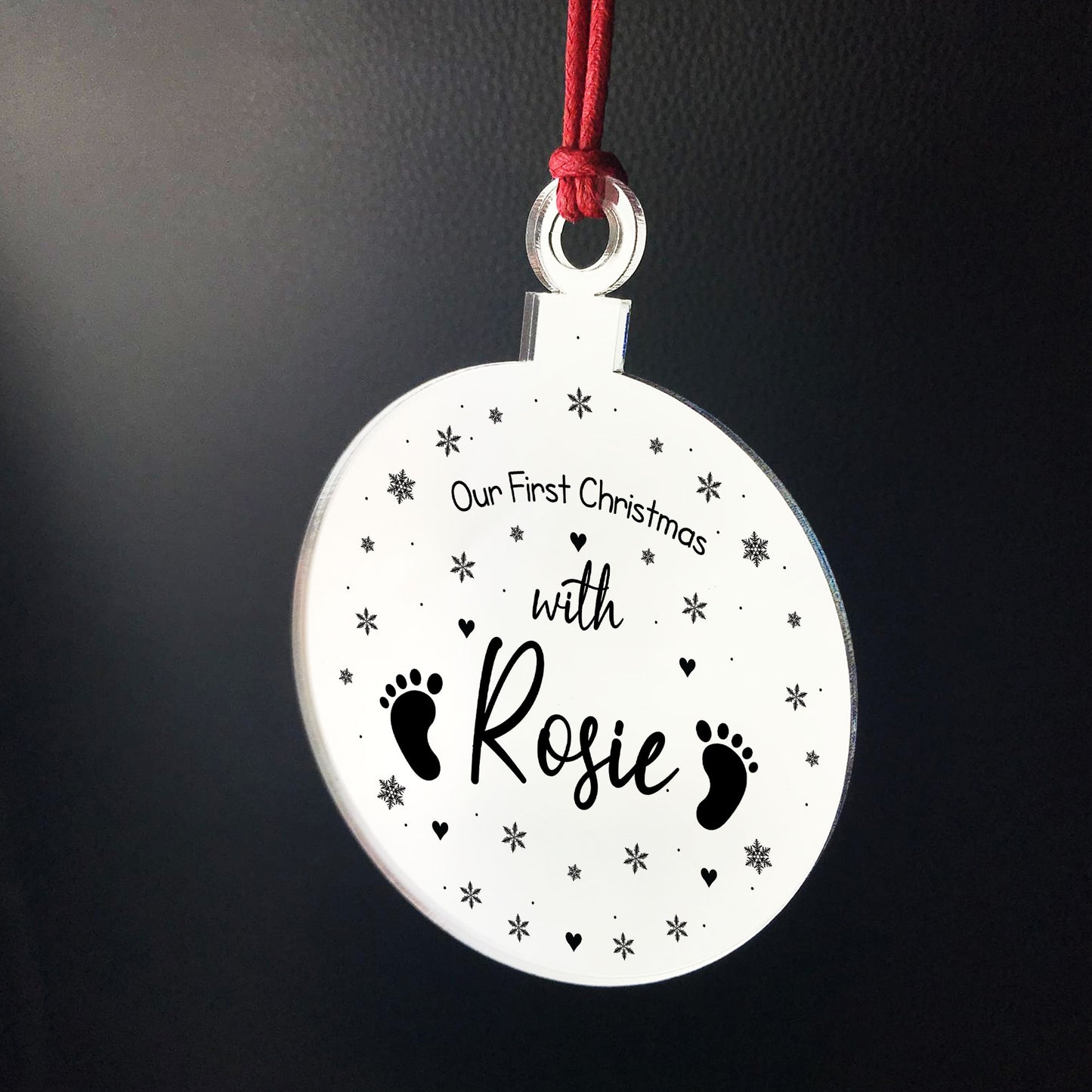Acrylic Personalised Babys 1st First Christmas Tree Decoration