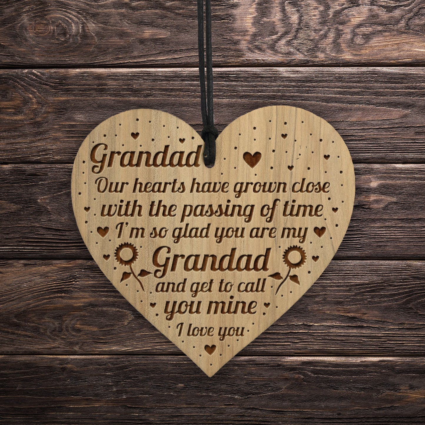 Grandfather Gift Engraved Heart Grandad Gifts For Birthday Xmas