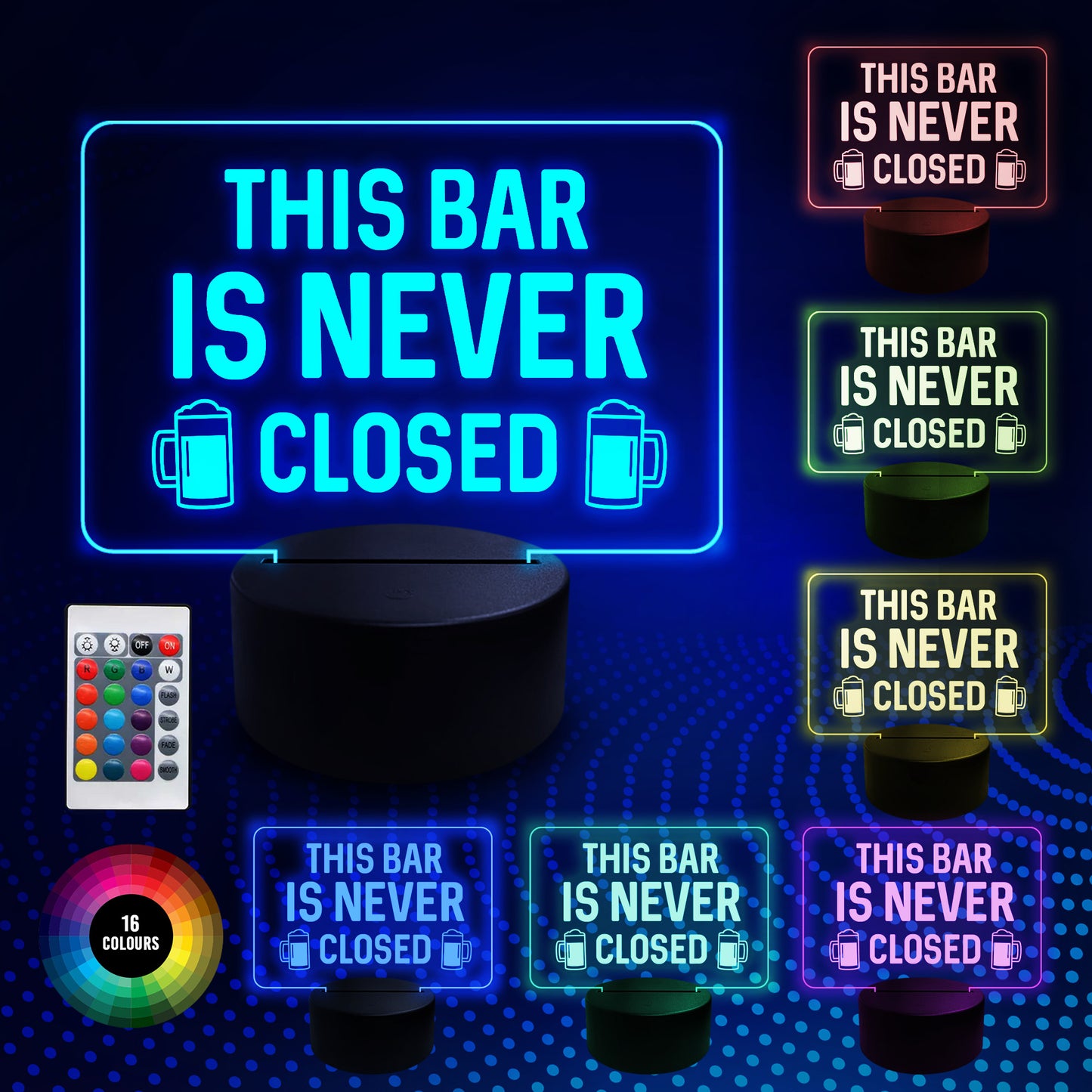 Funny Bar Sign Neon Light Up Sign Plaque Man Cave Home Pub Sign