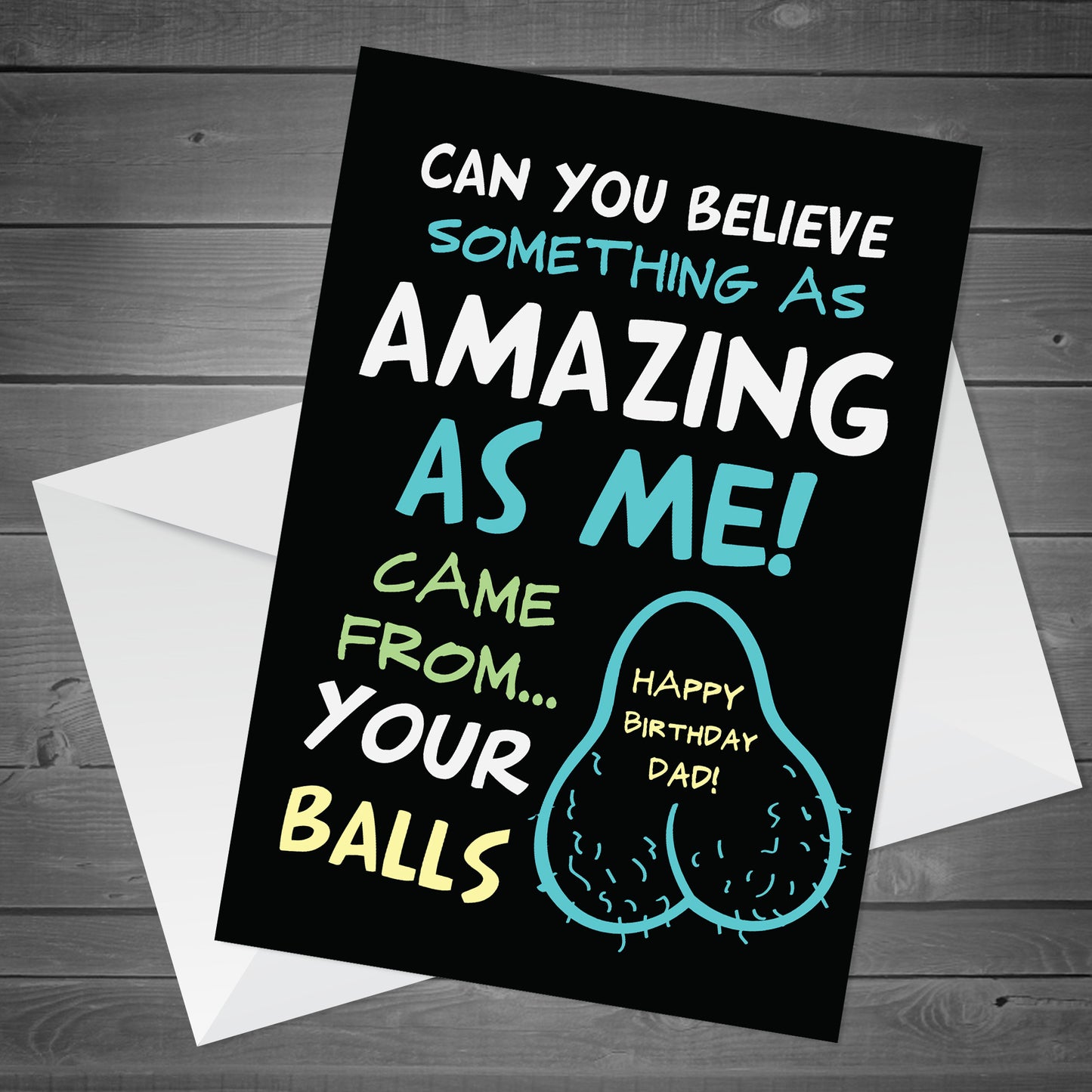 Funny Joke RUDE Birthday Card For Dad From Daughter Son