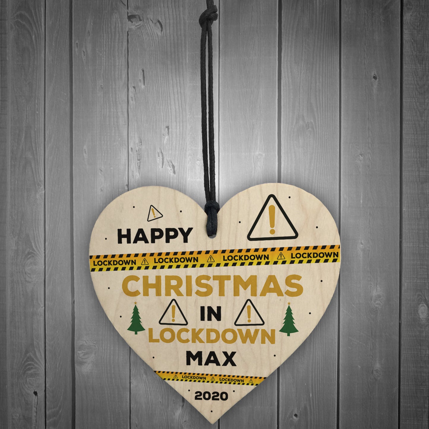 Personalised Christmas Gift Lockdown Keepsake Wood Heart