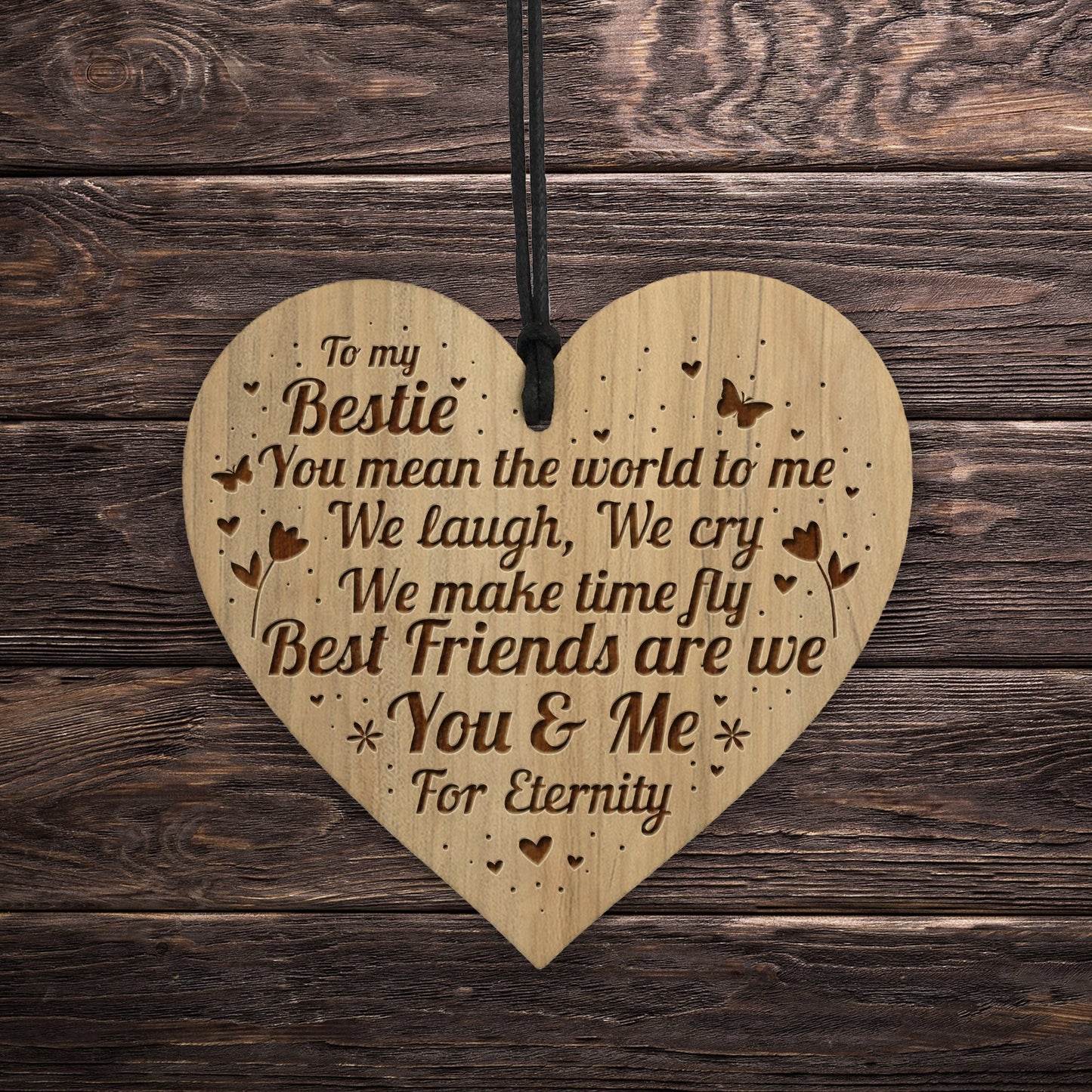 Gift For Bestie Best Friend Engraved Heart Birthday Christmas