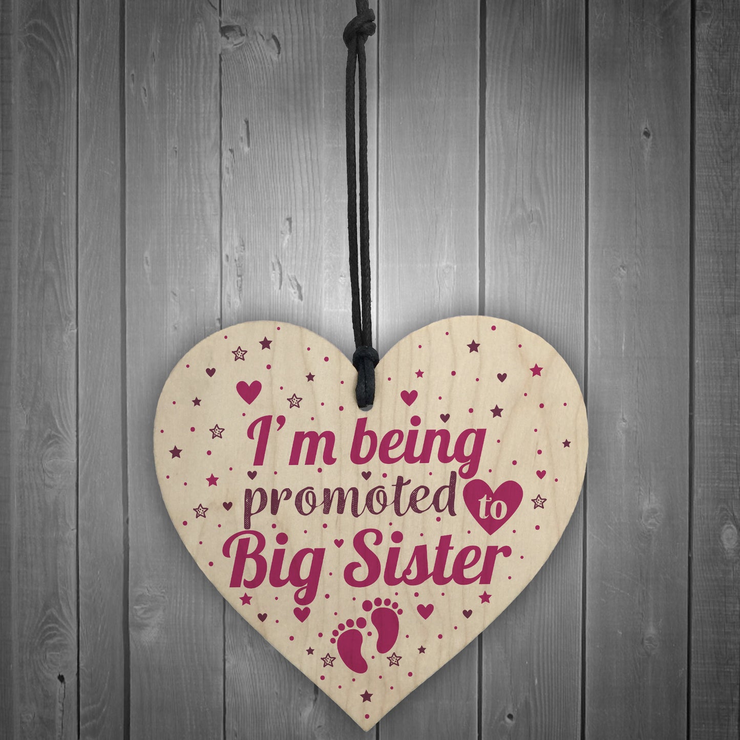 Big Sister Gift From Bump Wood Heart Newborn Baby Christmas