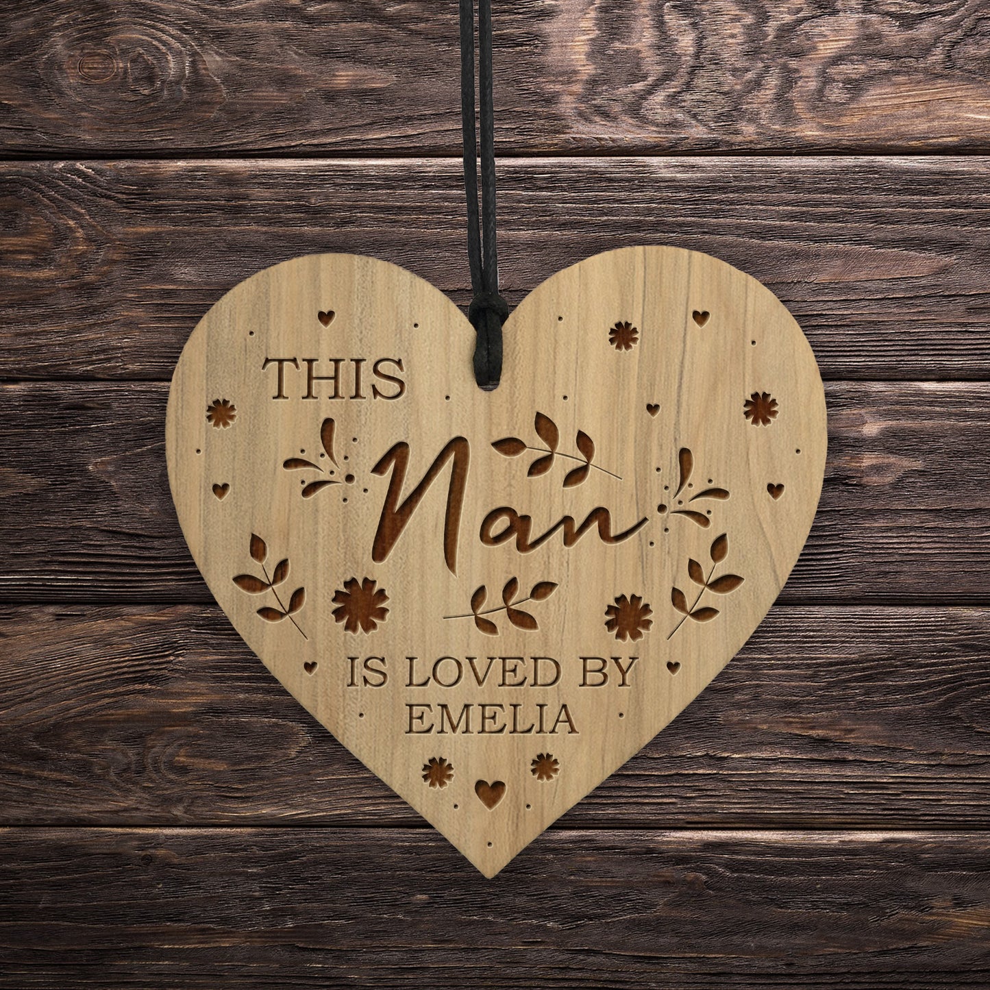 Nan Gifts For Birthday Christmas Personalised Engraved Heart