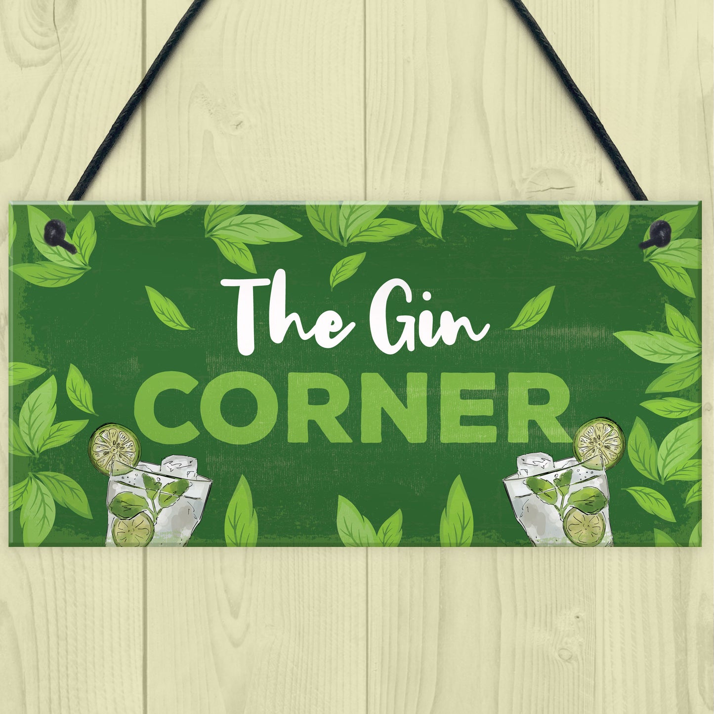 Funny Gin Gift Gin Corner Sign  Bar Sign For Garden Summerhouse
