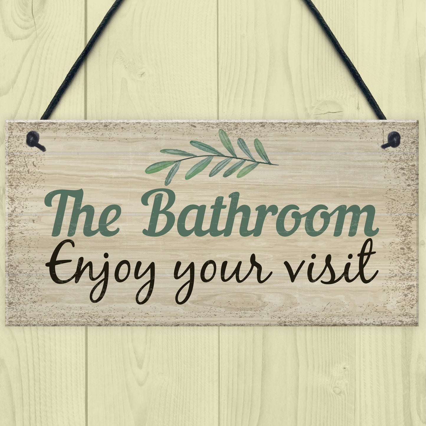 Bathroom Toilet Welcome Chic Sign Novelty Wall Door Plaque Decor