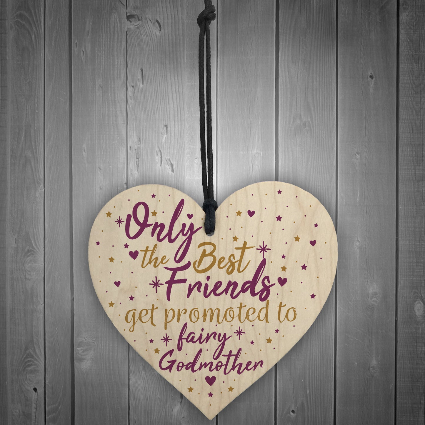 Best Friends Godmother Gift Christening Wooden Heart Plaque Gift