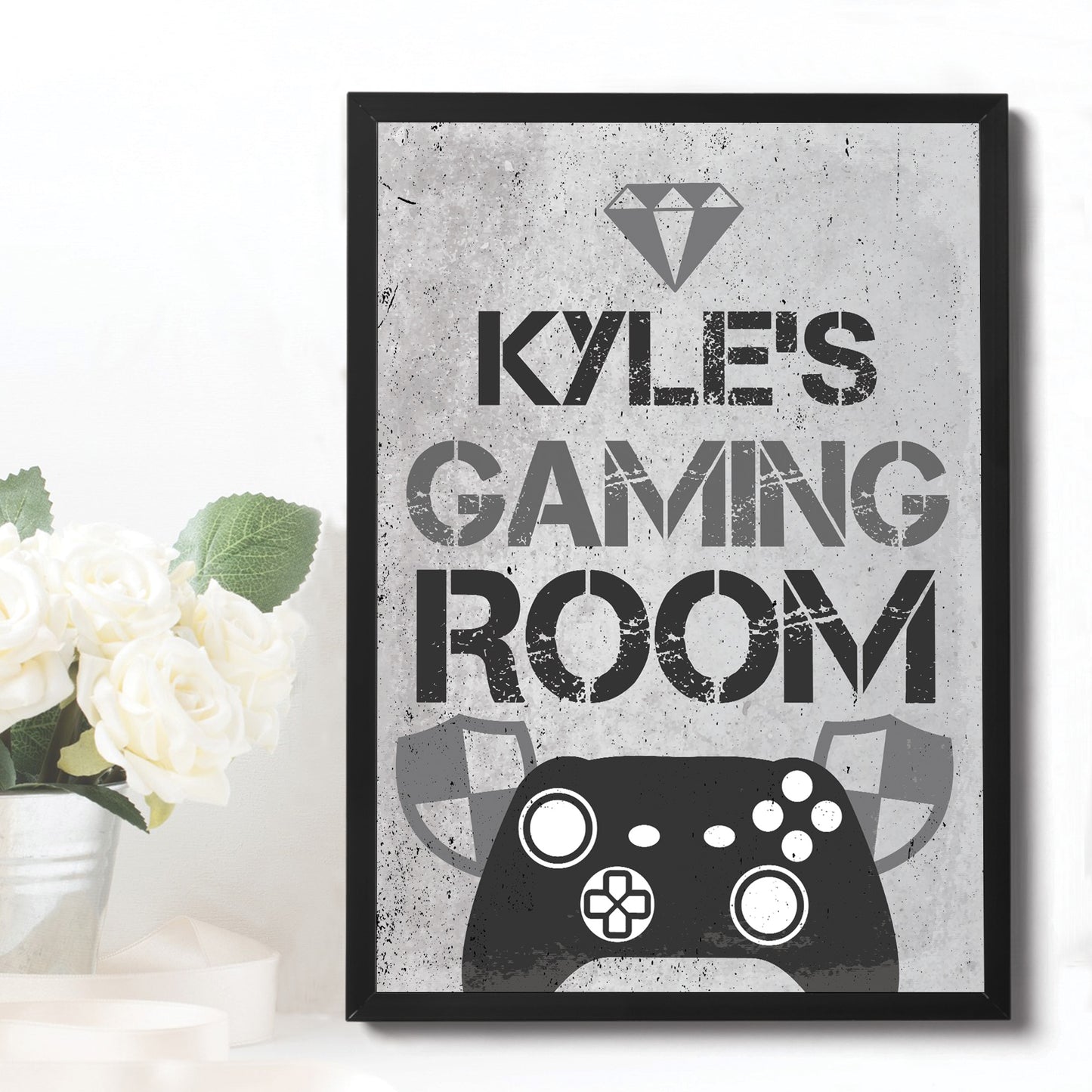 Personalised Bedroom Sign Boys Bedroom Wall Art Gamer Gift