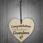 Handmade Pregnancy Announcent Heart Congratulations Grandma