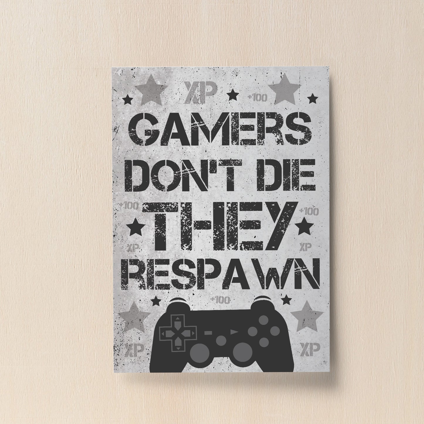 Grey Gaming Sign For Wall Gamer Gifts For Son Brother Dad