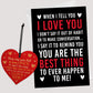 Anniversary Card Gift For Him Or Her WOOD HEART Husband And Wife