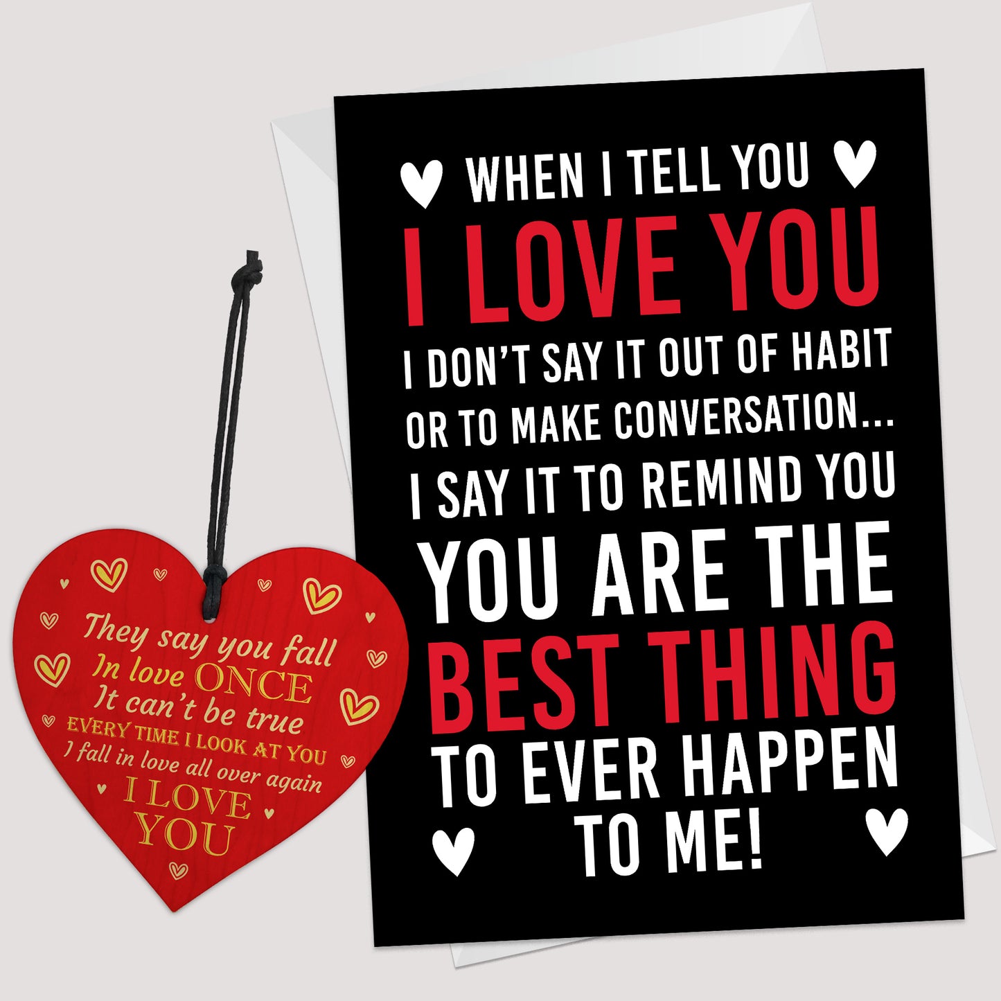Anniversary Card Gift For Him Or Her WOOD HEART Husband And Wife