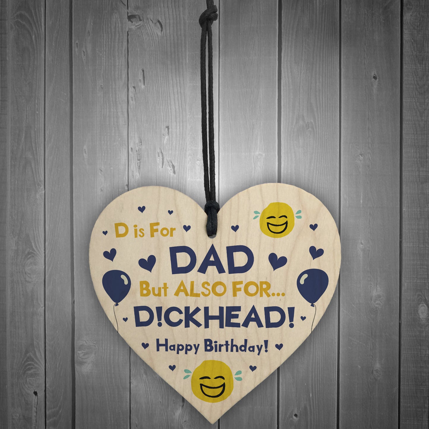 Rude Birthday Gift For Dad Novelty Wood Heart Gift For Him Dad