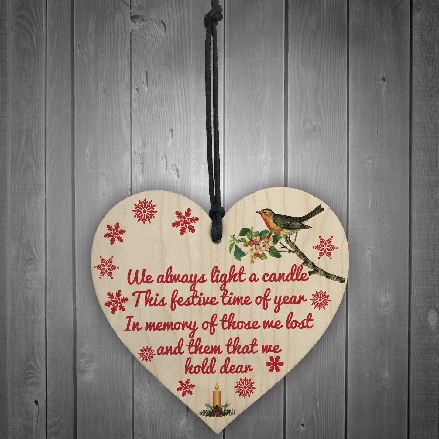 Light Candle Christmas Memorial Bereavement Hanging Plaque