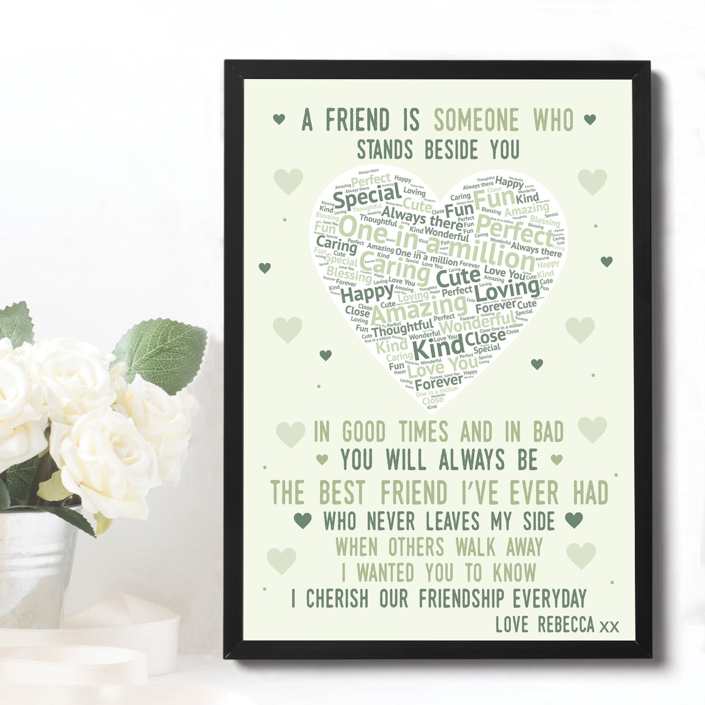 PERSONALISED Word Art Friendship Print For Best Friend Birthday