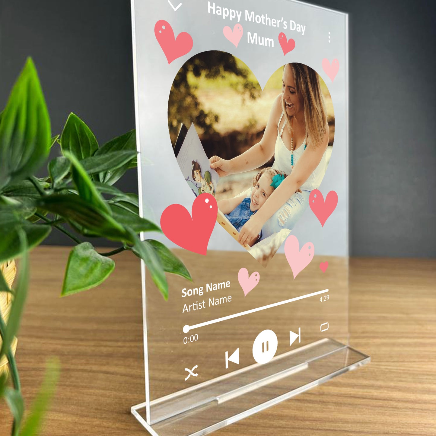 PERSONALISED Mothers Day Photo Song Plaque Gift For Mum