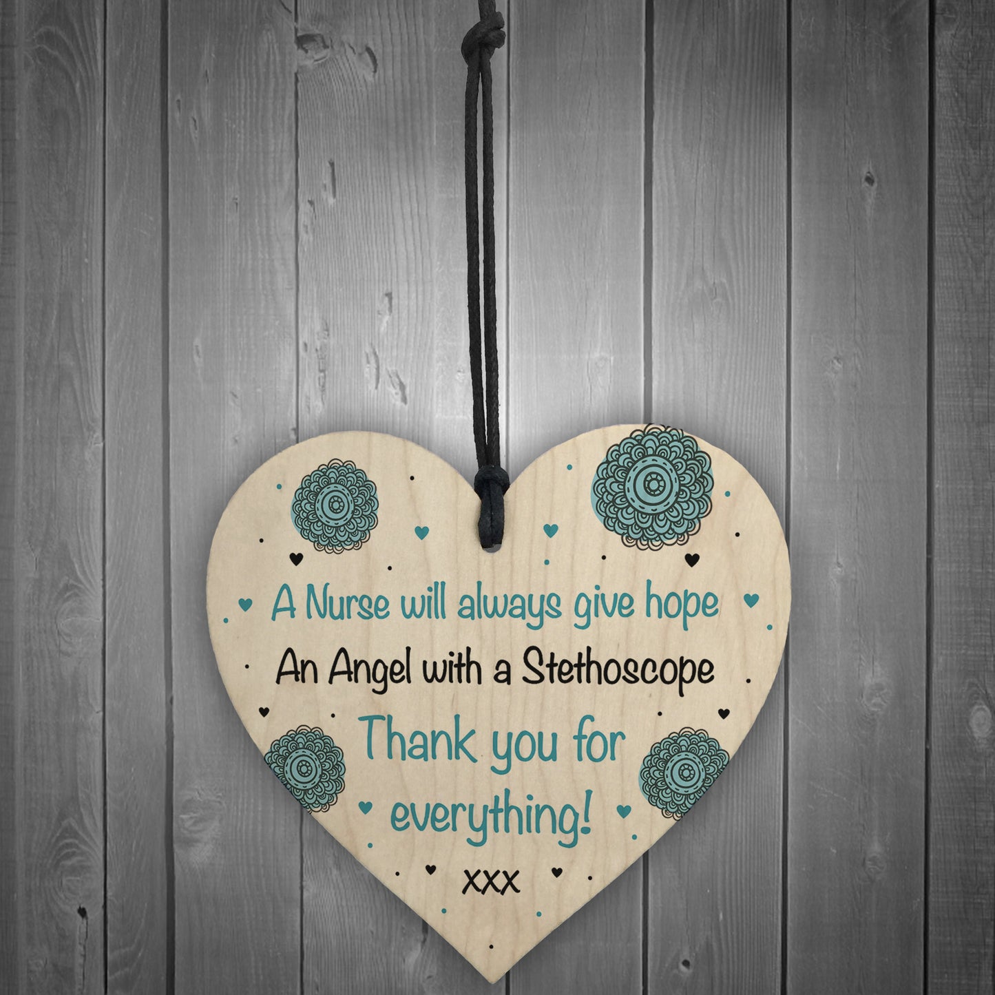 Special Thank You Gift For NHS Nurse Wooden Heart Hospital Gift