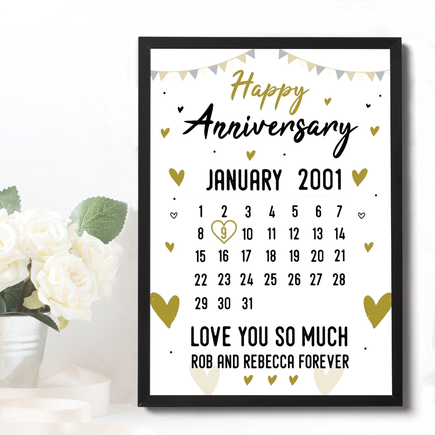 Anniversary Gift For Him Framed Print Calender Anniversary Gift