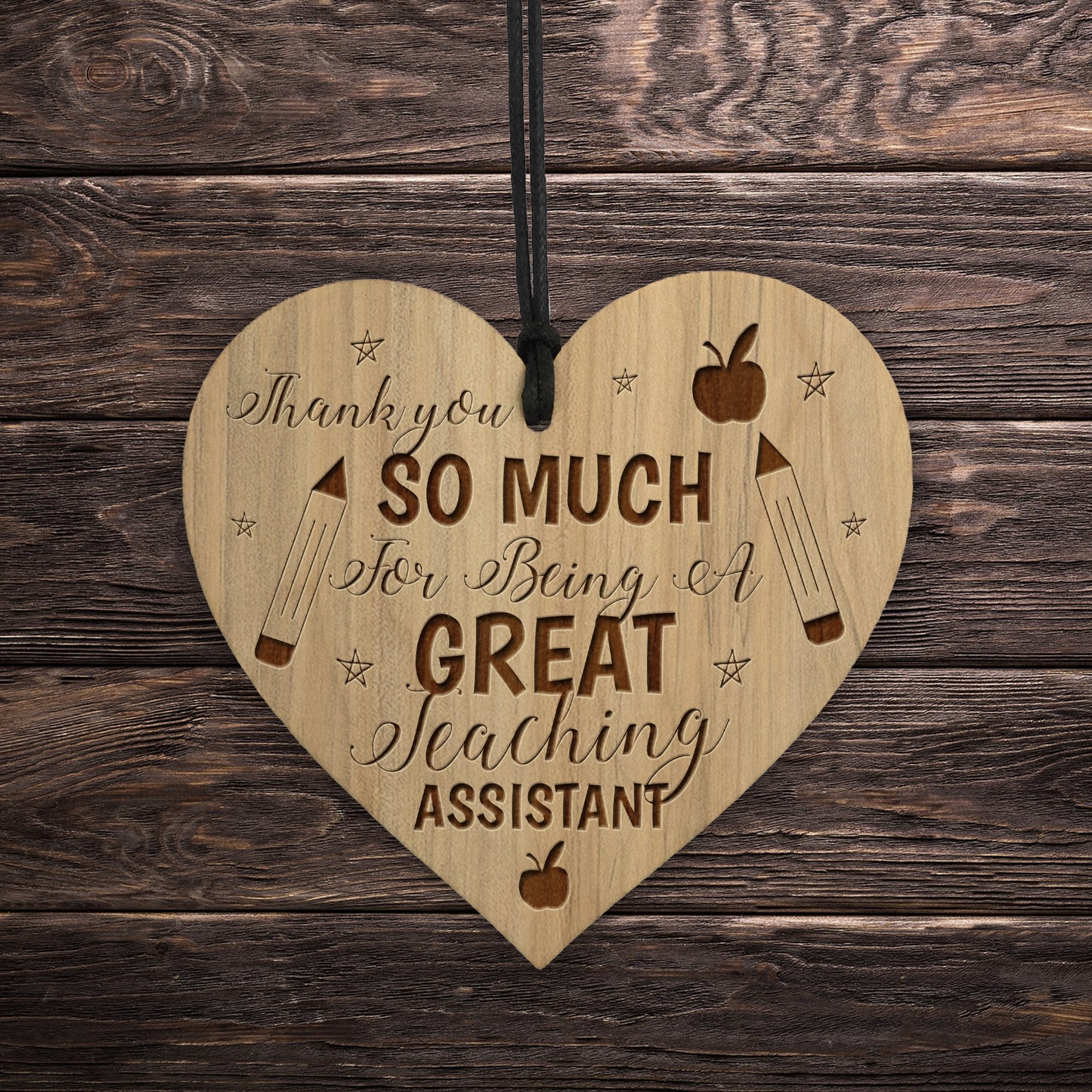 Thank You GREAT Teaching Assistant GIFT Engraved Heart TA Gifts