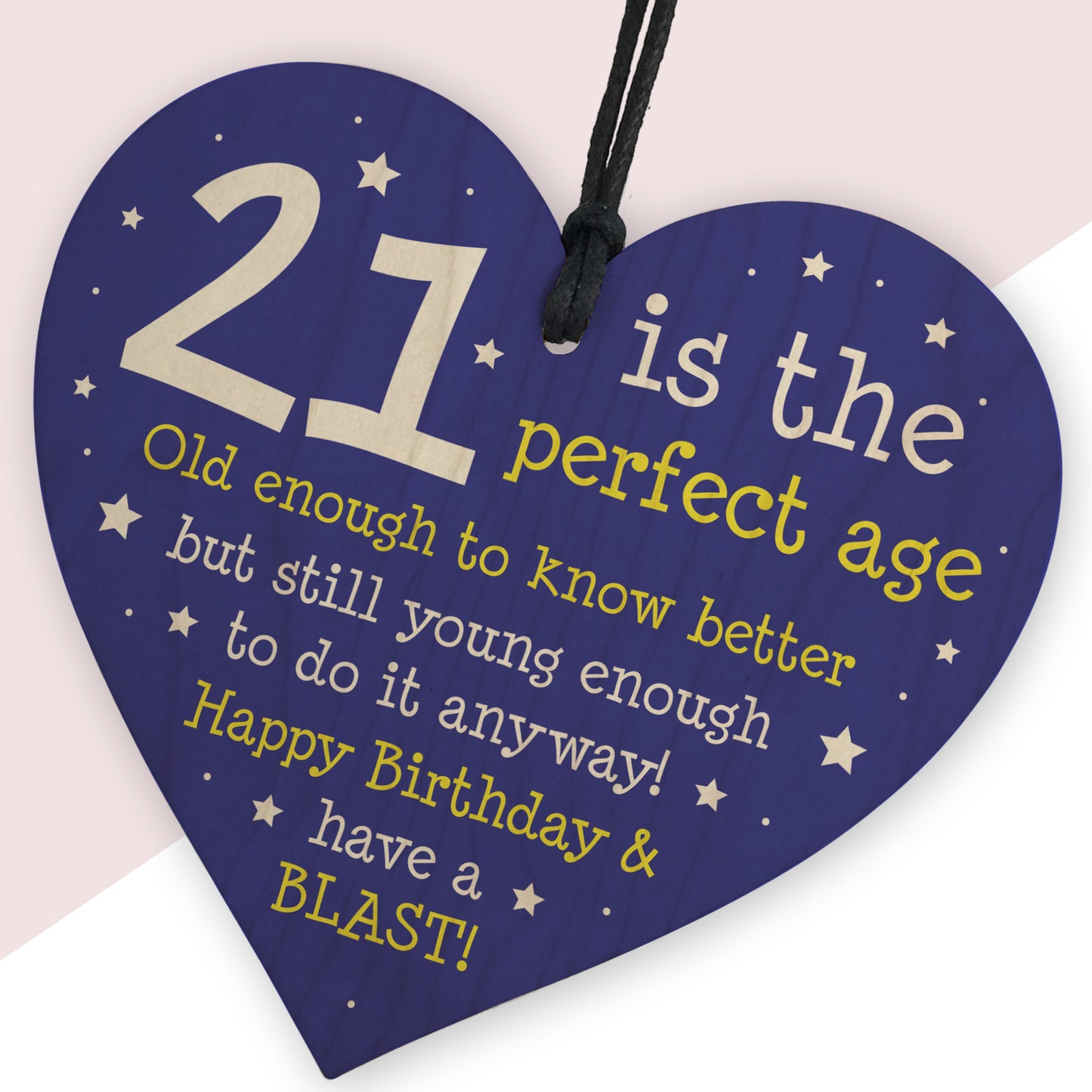 Perfect 21st Birthday Gift for Daughter or Son Wood Heart Humour